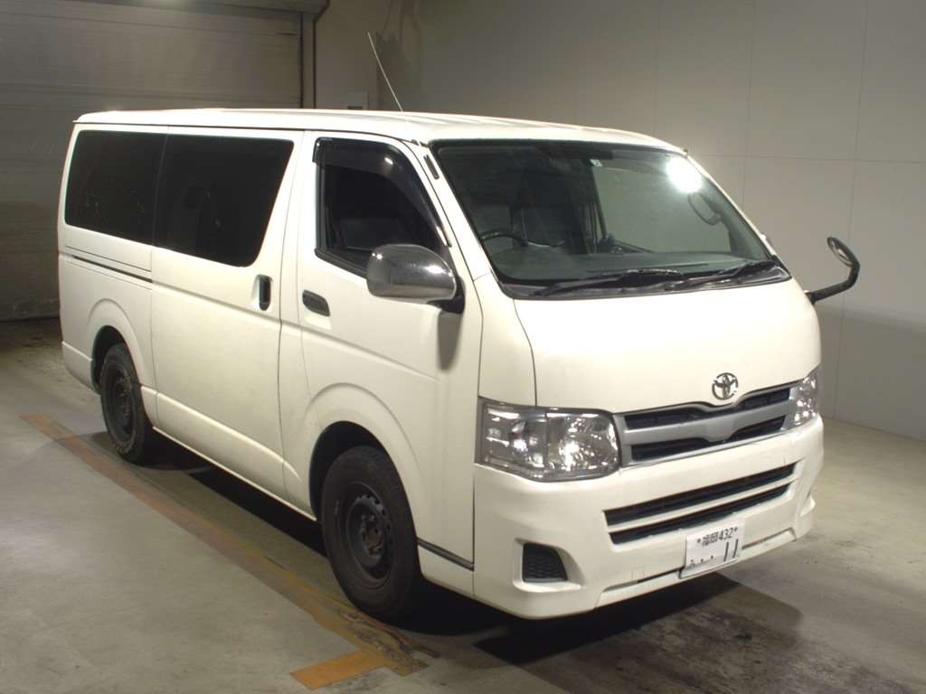 white toyota hiace van
